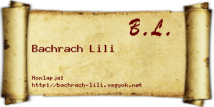 Bachrach Lili névjegykártya